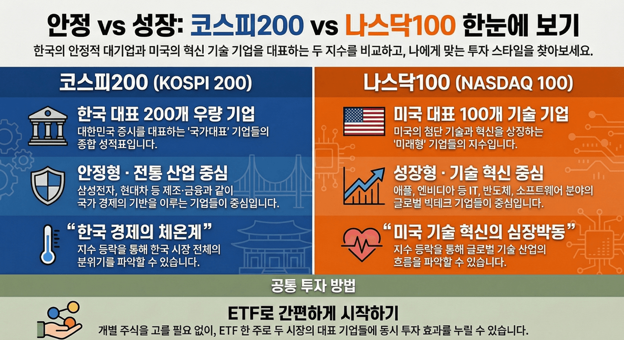 코스피200-나스닥100-비교요약