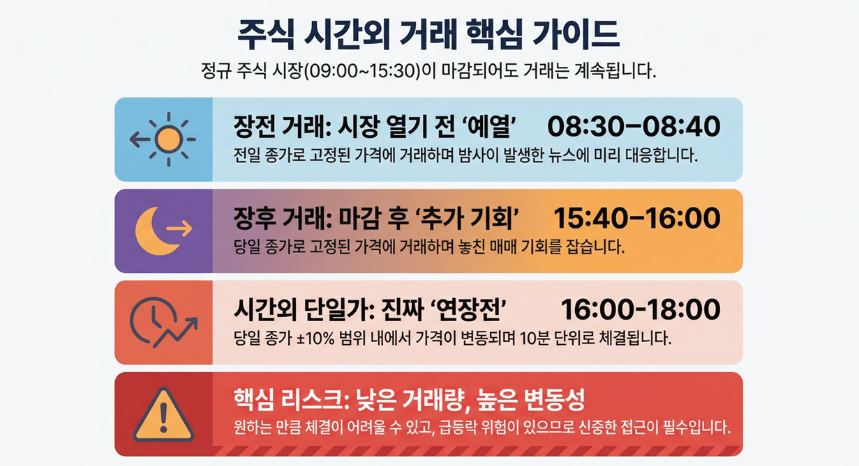 주식 장전, 장후 거래 핵심