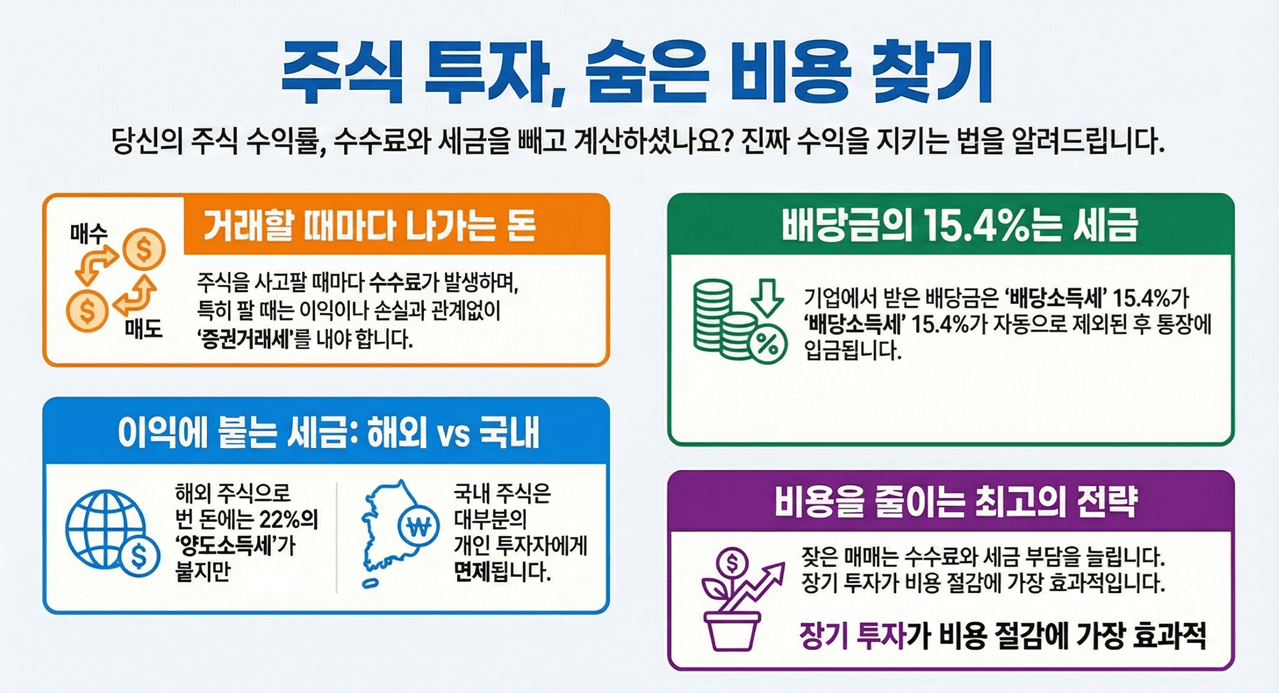 주식 수익률 수수료 세금 요약
