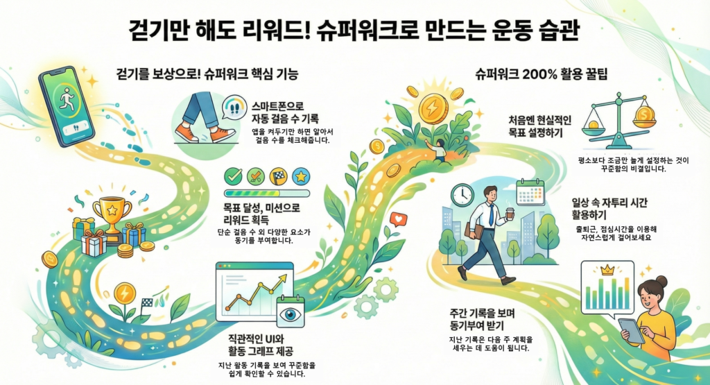 슈퍼워크 걷기 그리고 보상